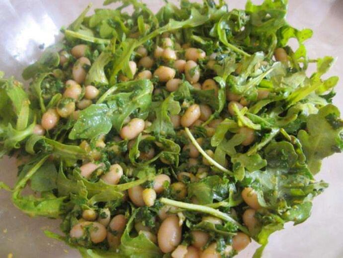 cedar nuts with arugula to increase potency